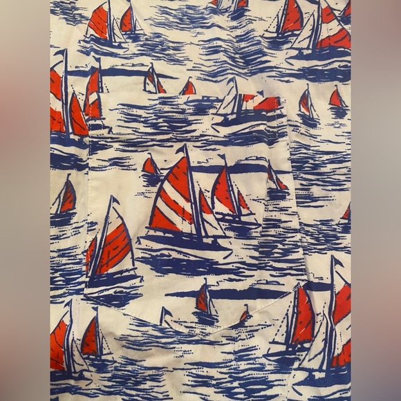 Crown & Ivy Men's Classic Fit Sailboat Button Down Shirt Size 3XLT Tropical Boat - Picture 4 of 9